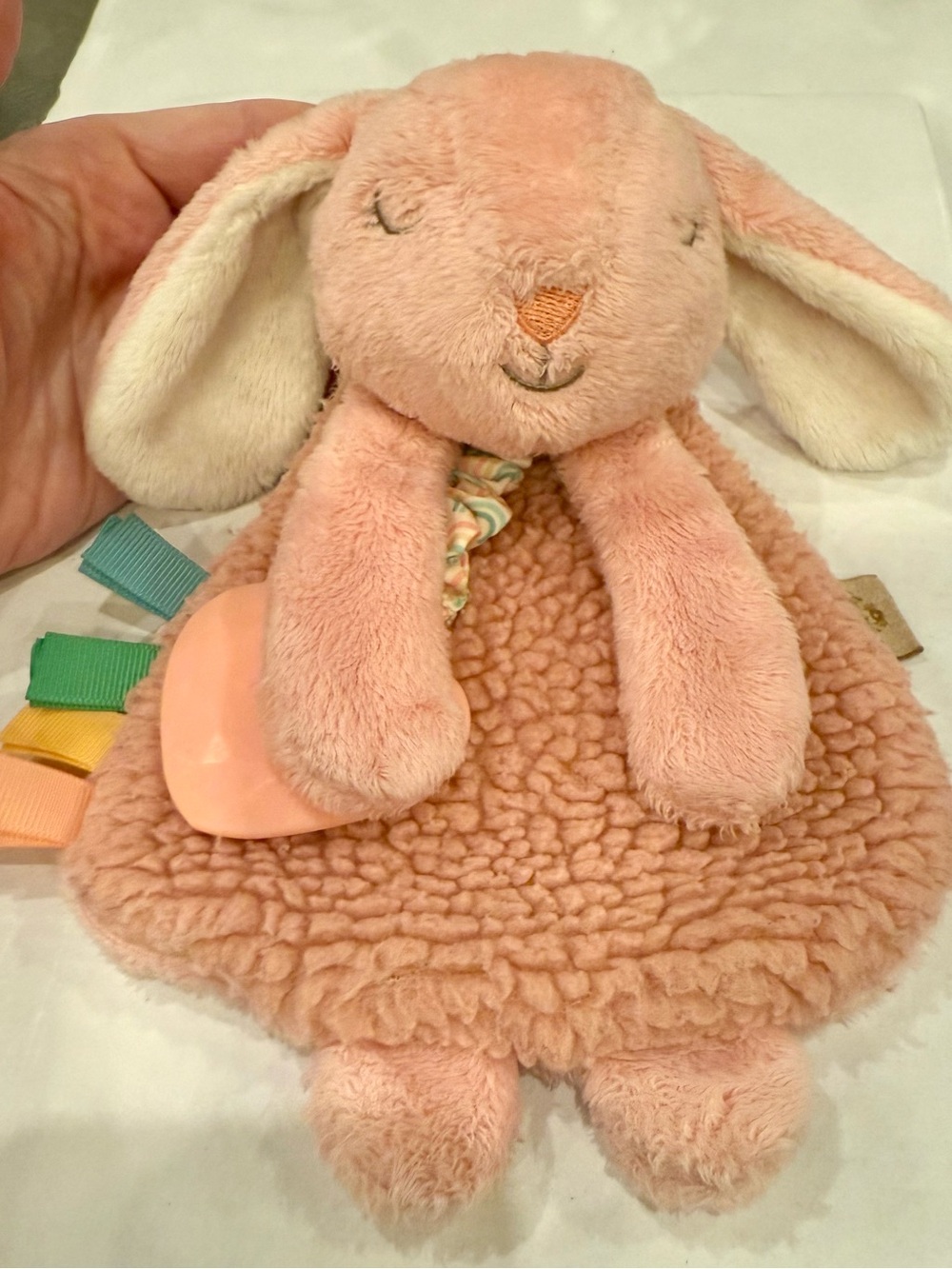 Itzy Ritzy Lovey Pal Bunny Sensory Lovey with Silicone Teether